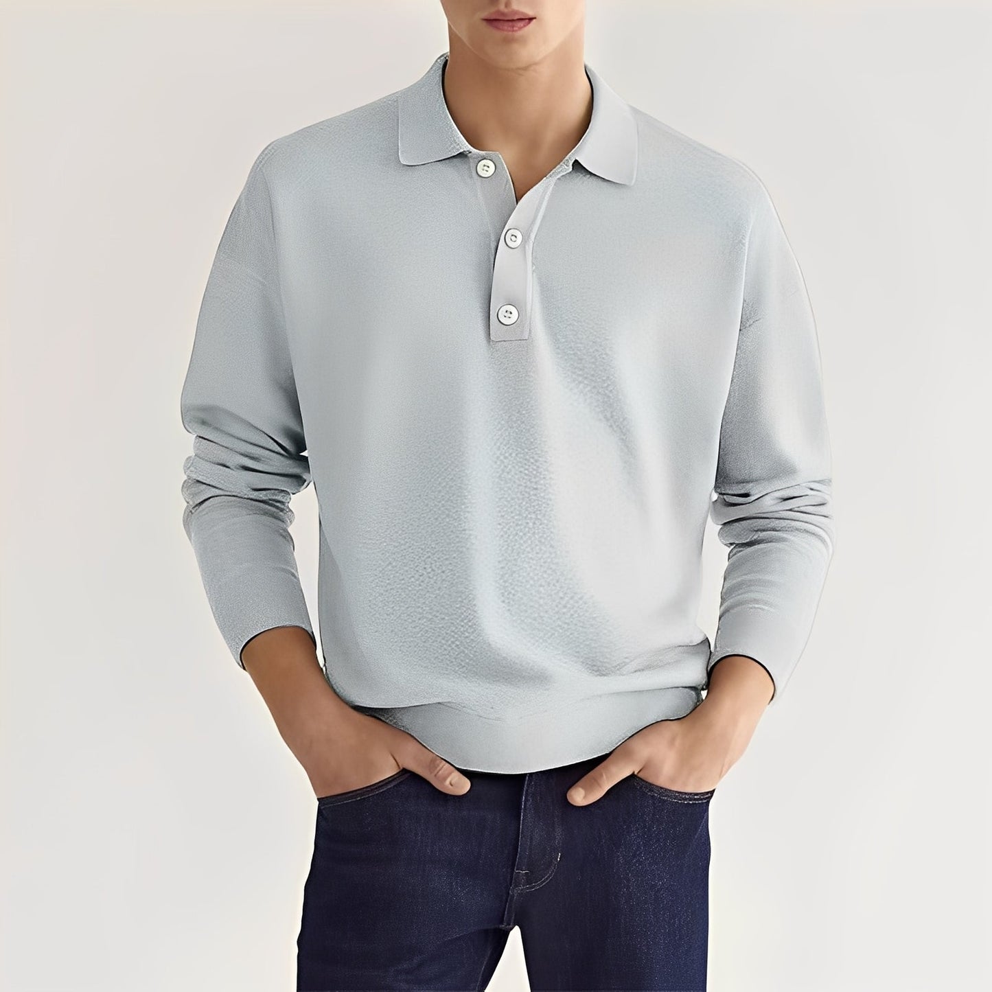 Dominic - Polo Casual de Manga Larga para Hombres