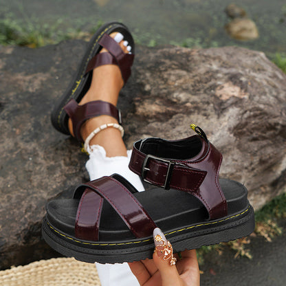 Laurelle - Sandalias de gladiador deportivas elegantes con cierre para mujer