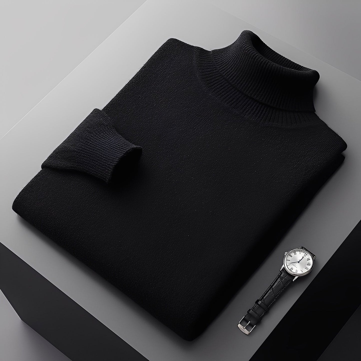 Osborn - Suéter contemporáneo de cachemir para hombres con cuello alto