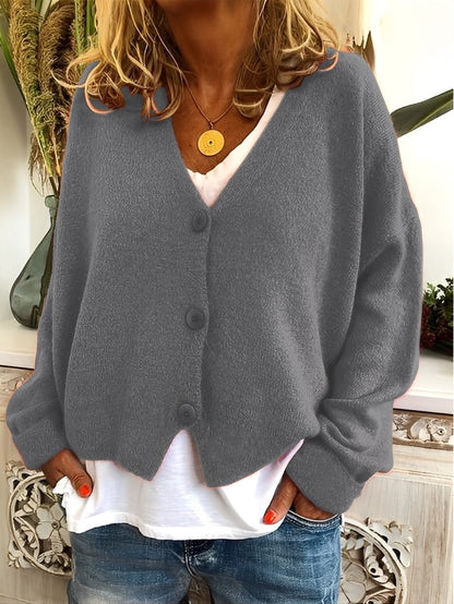 Evette - Suéter con botones casual para mujeres