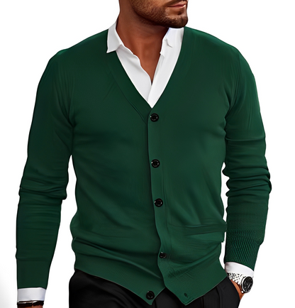 Kyler - Chaqueta de punto moderna con botones para hombres