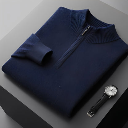 Weldon - Suéter de punto con media cremallera para hombres
