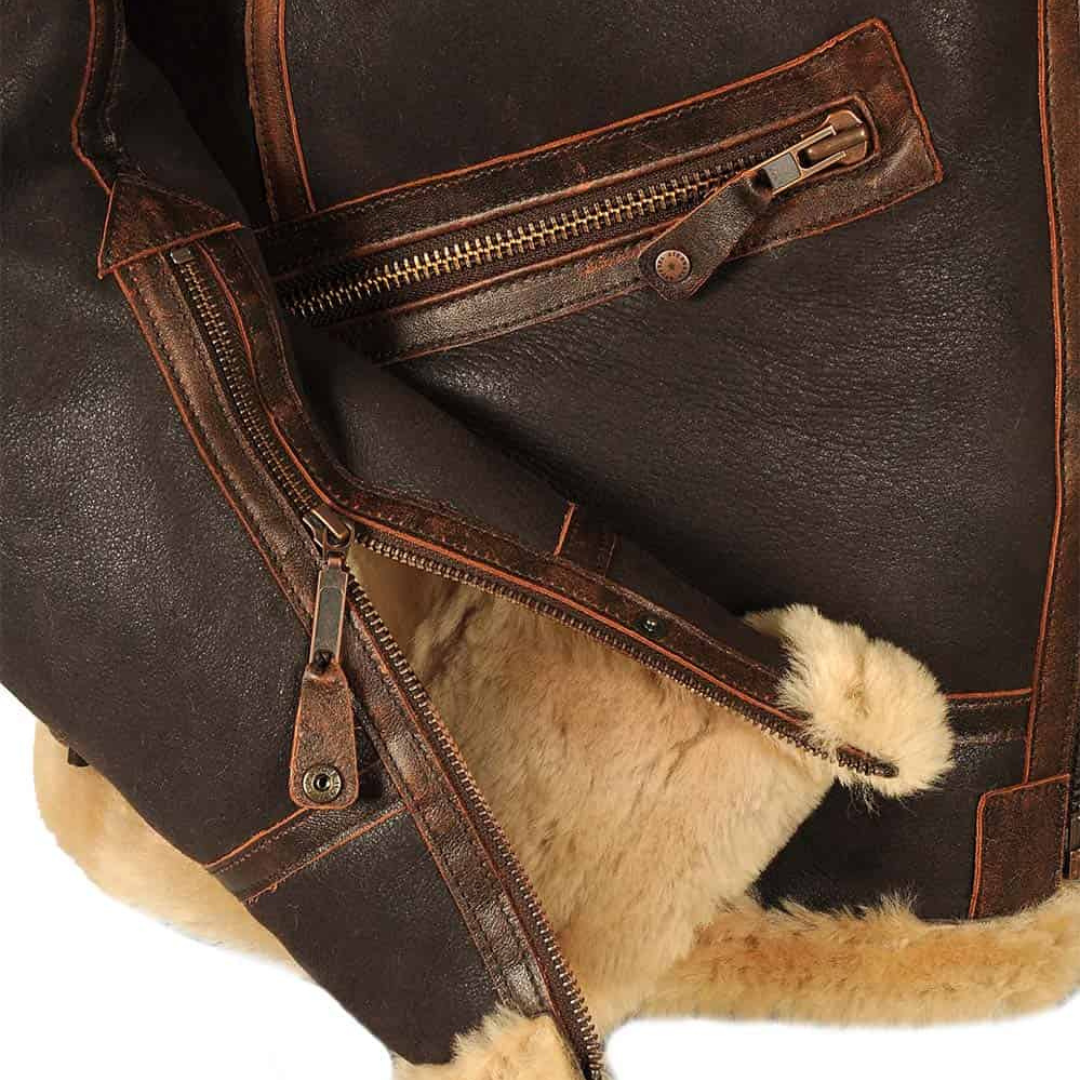 William - Chaqueta retro para hombres, gruesa y cálida