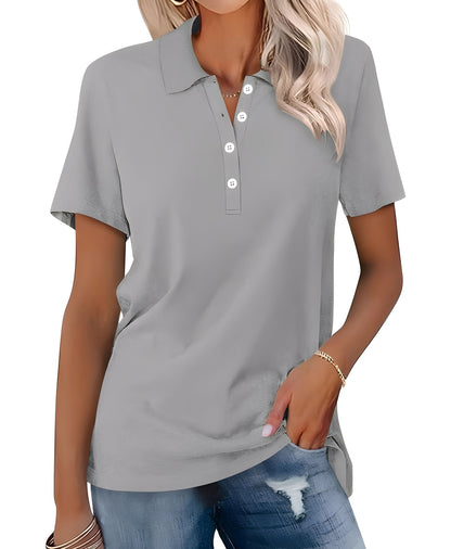 Glenna - Polo de Mujer, Casual y Ceñido de Manga Corta