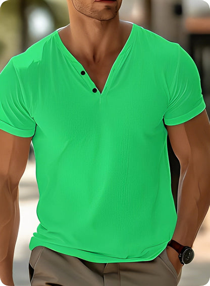 Darell - Camiseta informal con cuello en V para hombres
