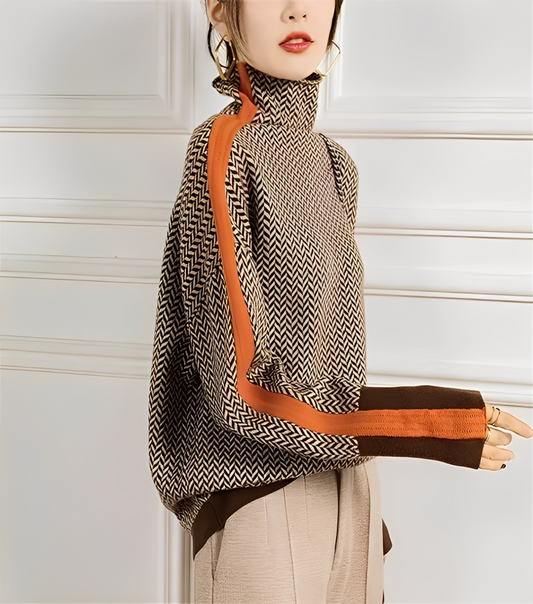 Anita - Suéter elegante de cachemira para mujer con cuello alto