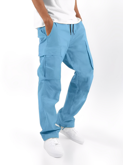 Cooper - Pantalones cargo sueltos con cordón para hombres