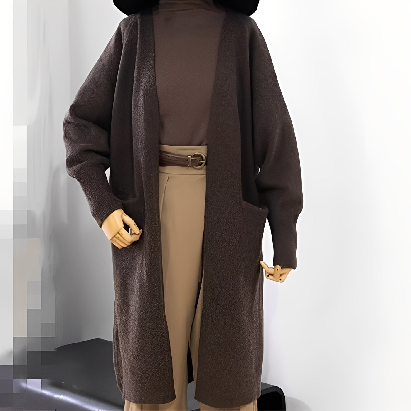 Claudie - Cardigan largo clásico para mujer