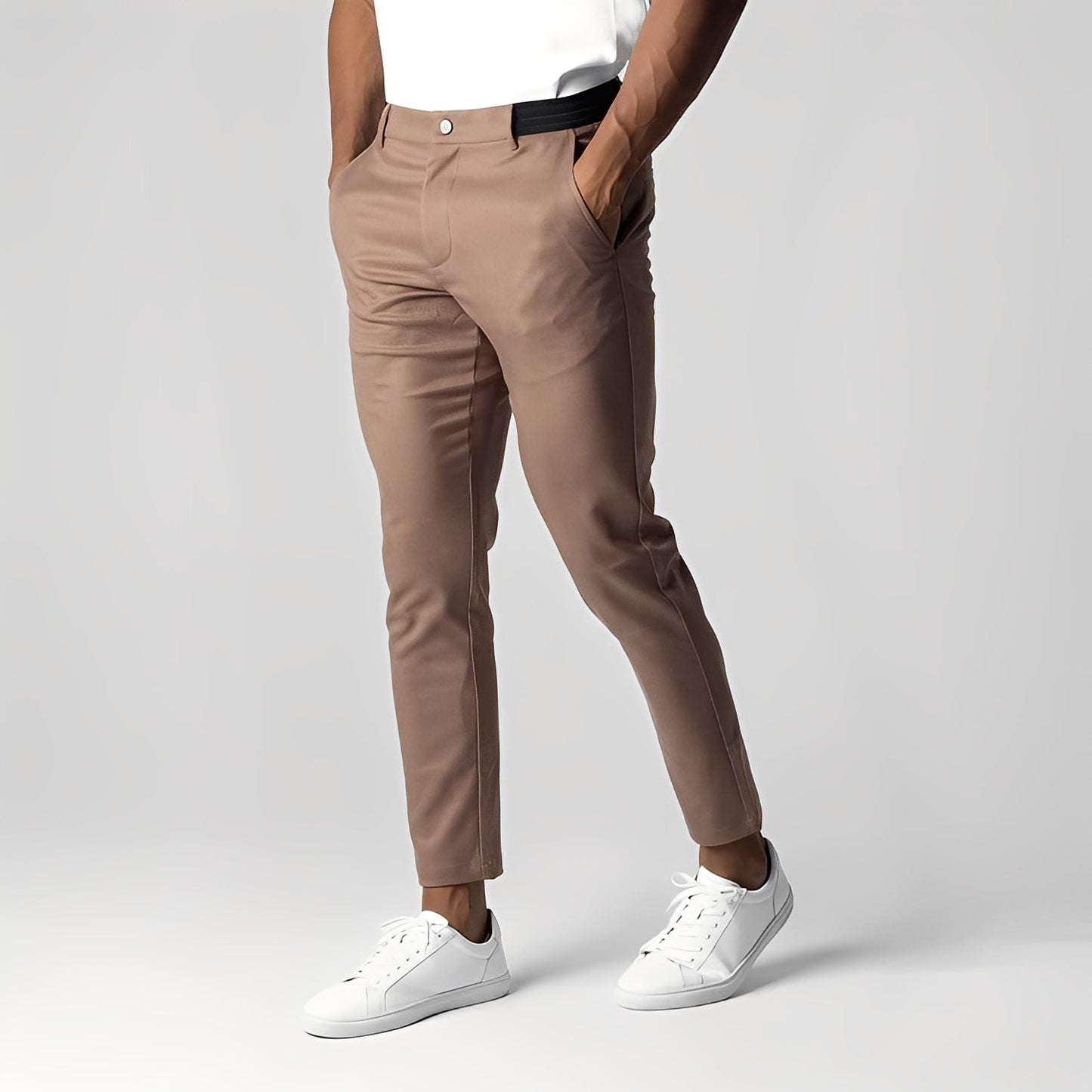 Gwenaël - Pantalón elástico básico para hombre