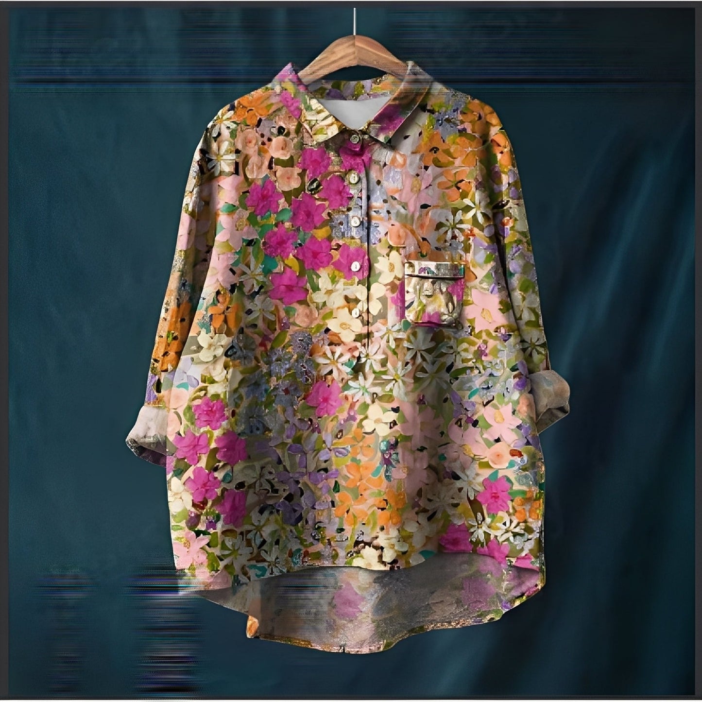 Garance - Blusa básica de manga larga para mujer