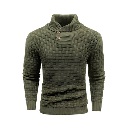 Branson - Suéter de cuello alto para hombres, estilo holgado