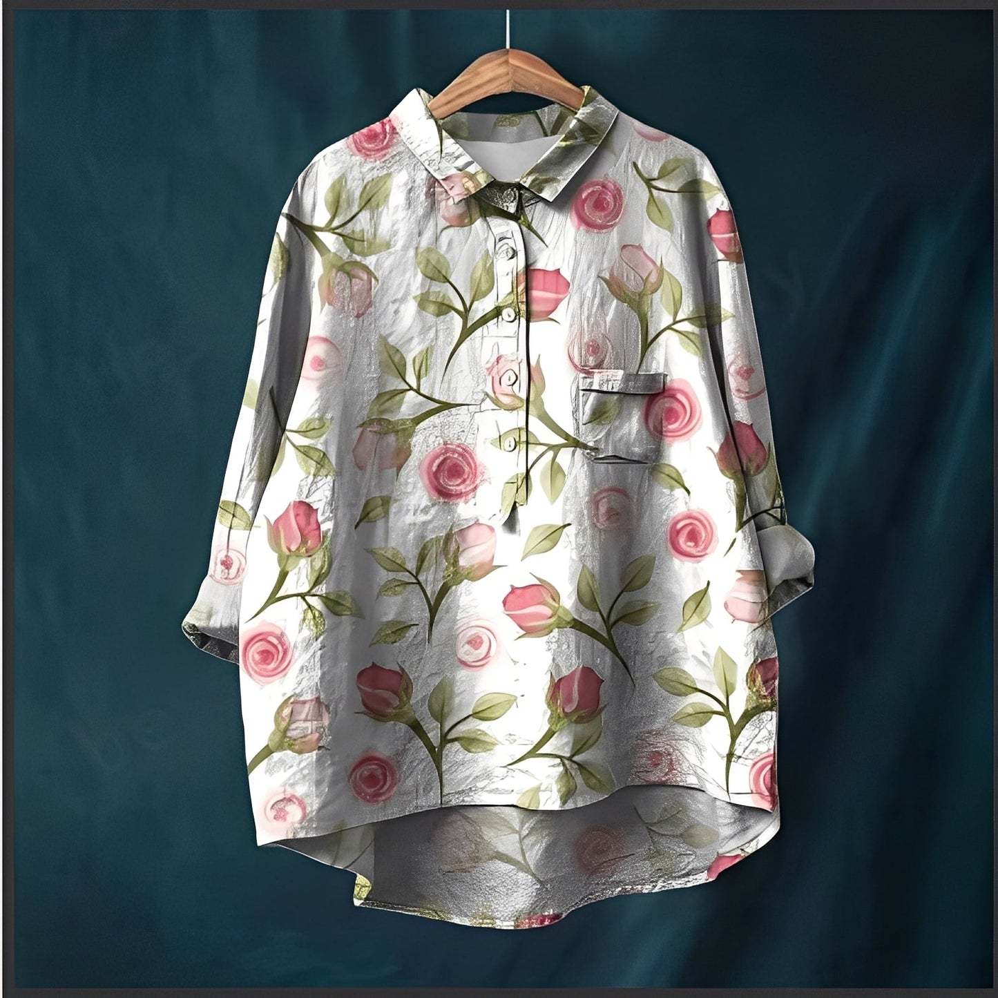 Garance - Blusa básica de manga larga para mujer