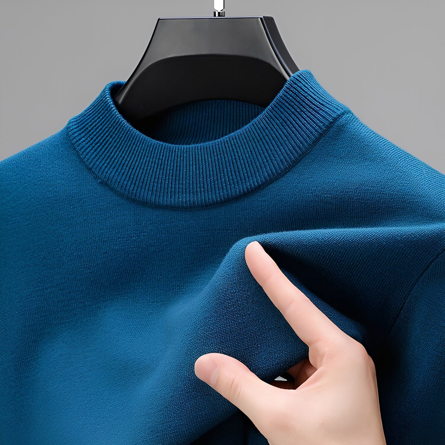 Davis - Suéter casual de cashmere con borde para hombres