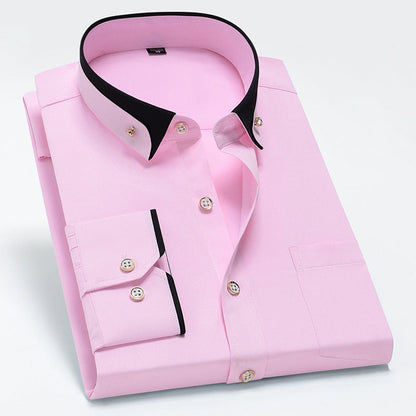 Tanner - Camisa de manga larga con bolsillo para hombres