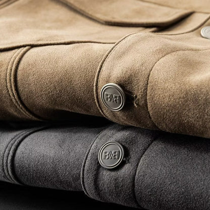 Wilbur - Chaqueta de Cuero Gamuza Tradicional para Hombres