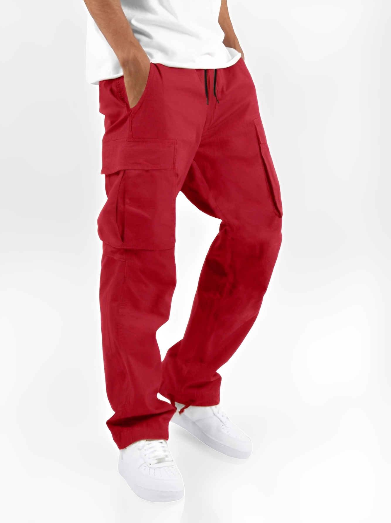 Cooper - Pantalones cargo sueltos con cordón para hombres