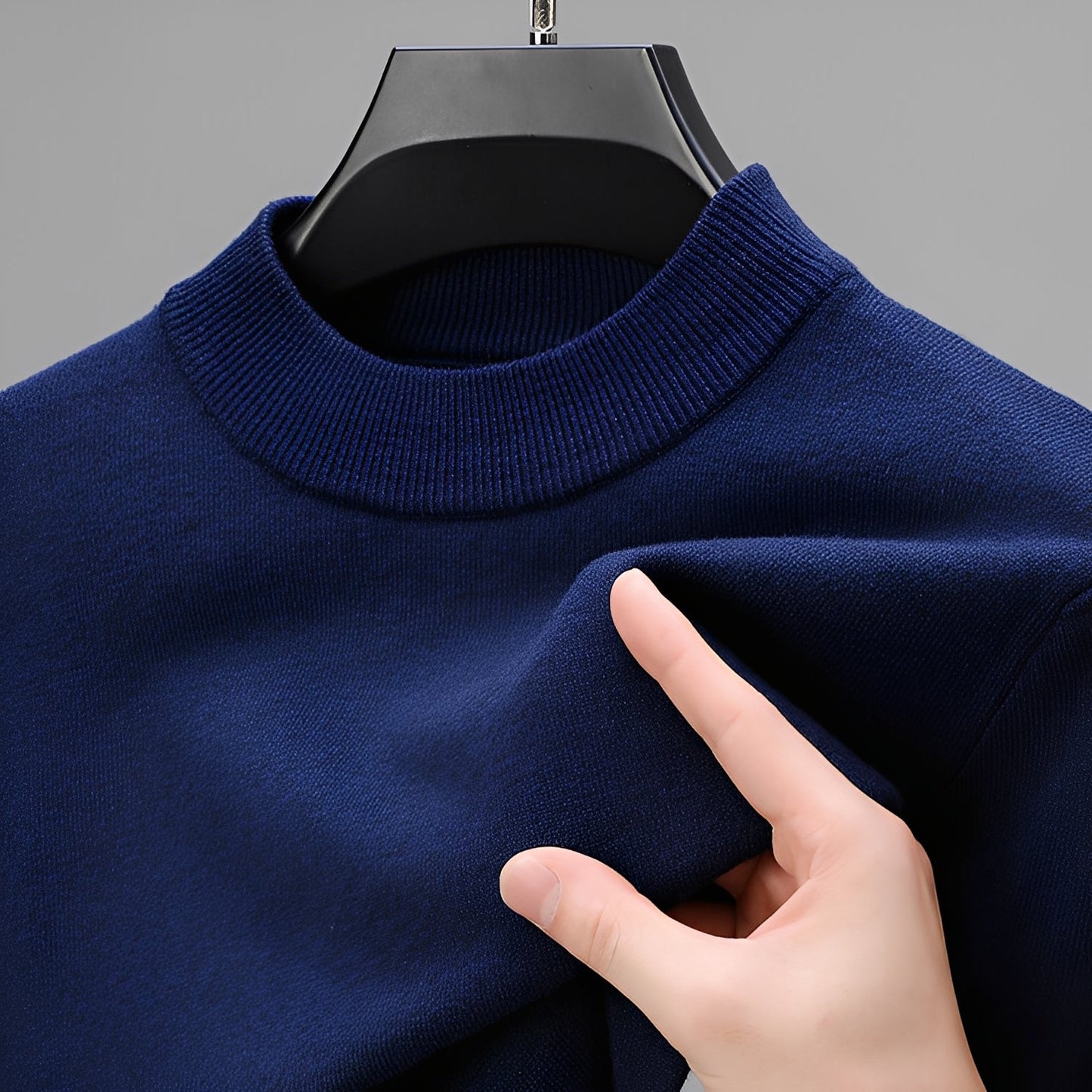 Davis - Suéter casual de cashmere con borde para hombres