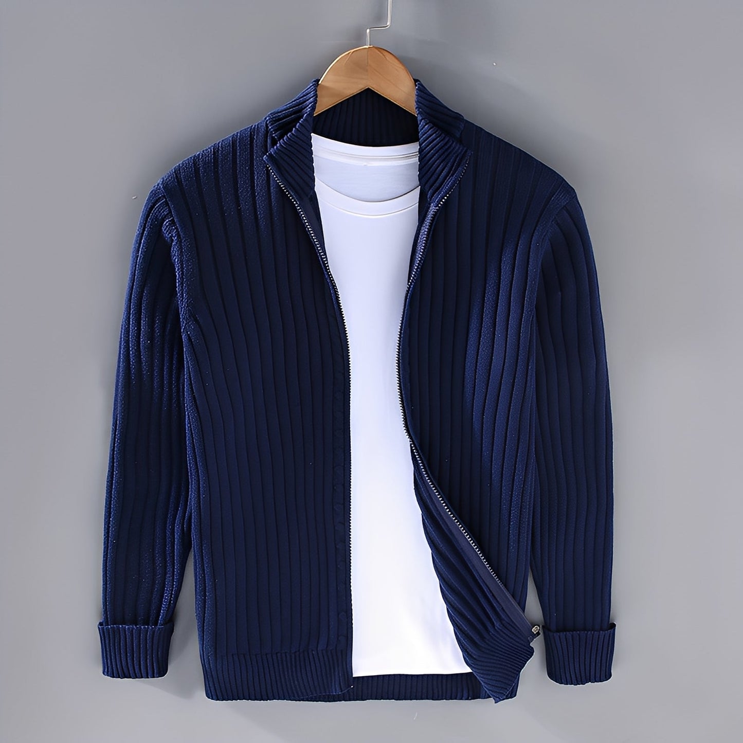 Jacquy - Cardigan de punto moderno para hombre