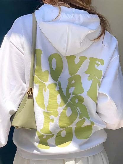 Rebeccah - Sudadera con capucha impresa, holgada para mujeres