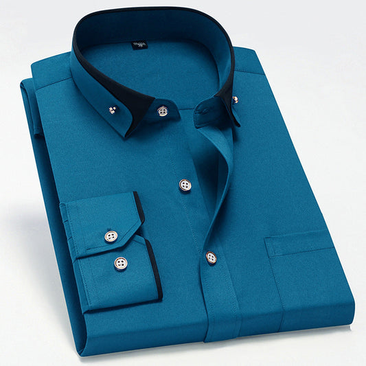 Tanner - Camisa de manga larga con bolsillo para hombres