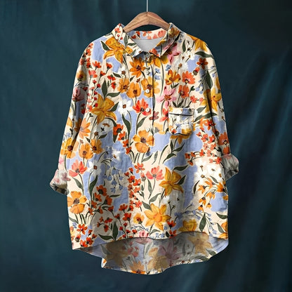 Garance - Blusa básica de manga larga para mujer