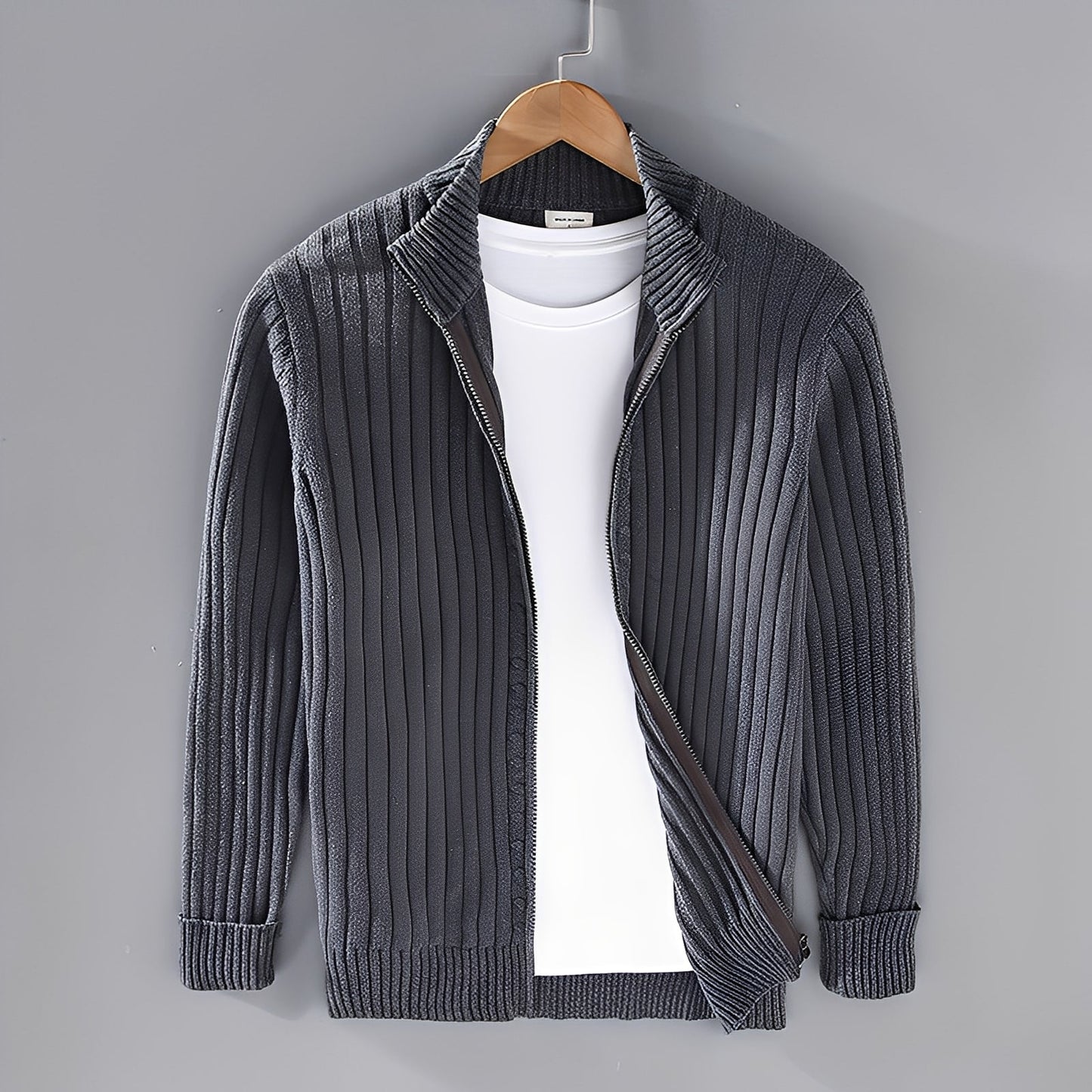Jacquy - Cardigan de punto moderno para hombre