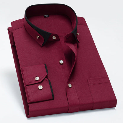 Tanner - Camisa de manga larga con bolsillo para hombres