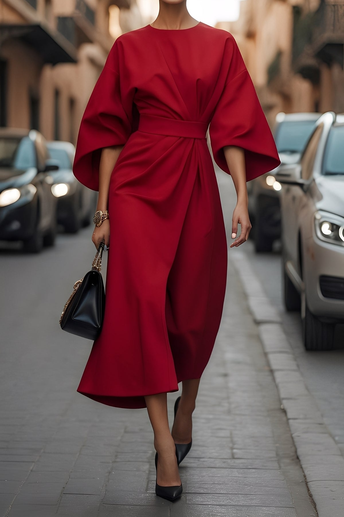 Elena - Vestido suelto elegante con cinturón para mujeres