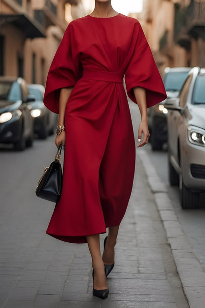 Elena - Vestido suelto elegante con cinturón para mujeres