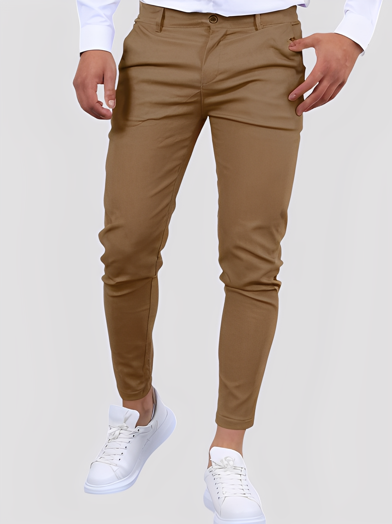 Shelton - Pantalón elástico casual de corte estrecho para hombres
