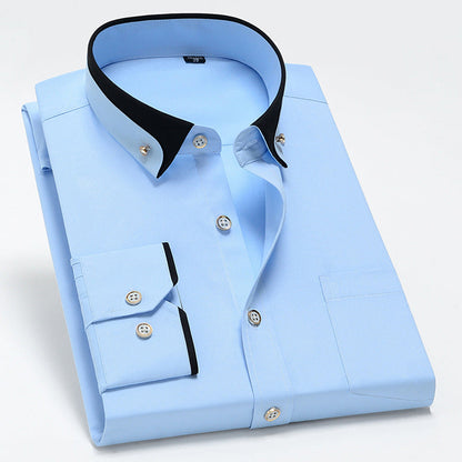 Tanner - Camisa de manga larga con bolsillo para hombres