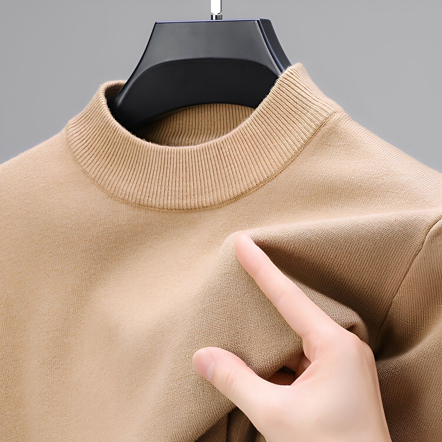 Davis - Suéter casual de cashmere con borde para hombres