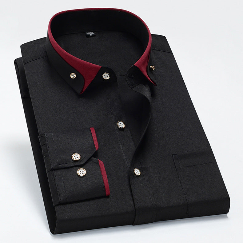 Tanner - Camisa de manga larga con bolsillo para hombres