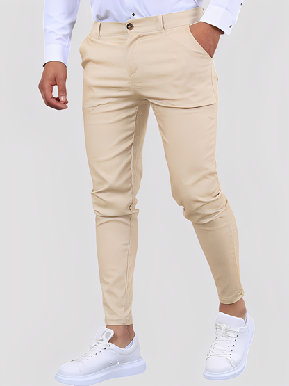 Shelton - Pantalón elástico casual de corte estrecho para hombres