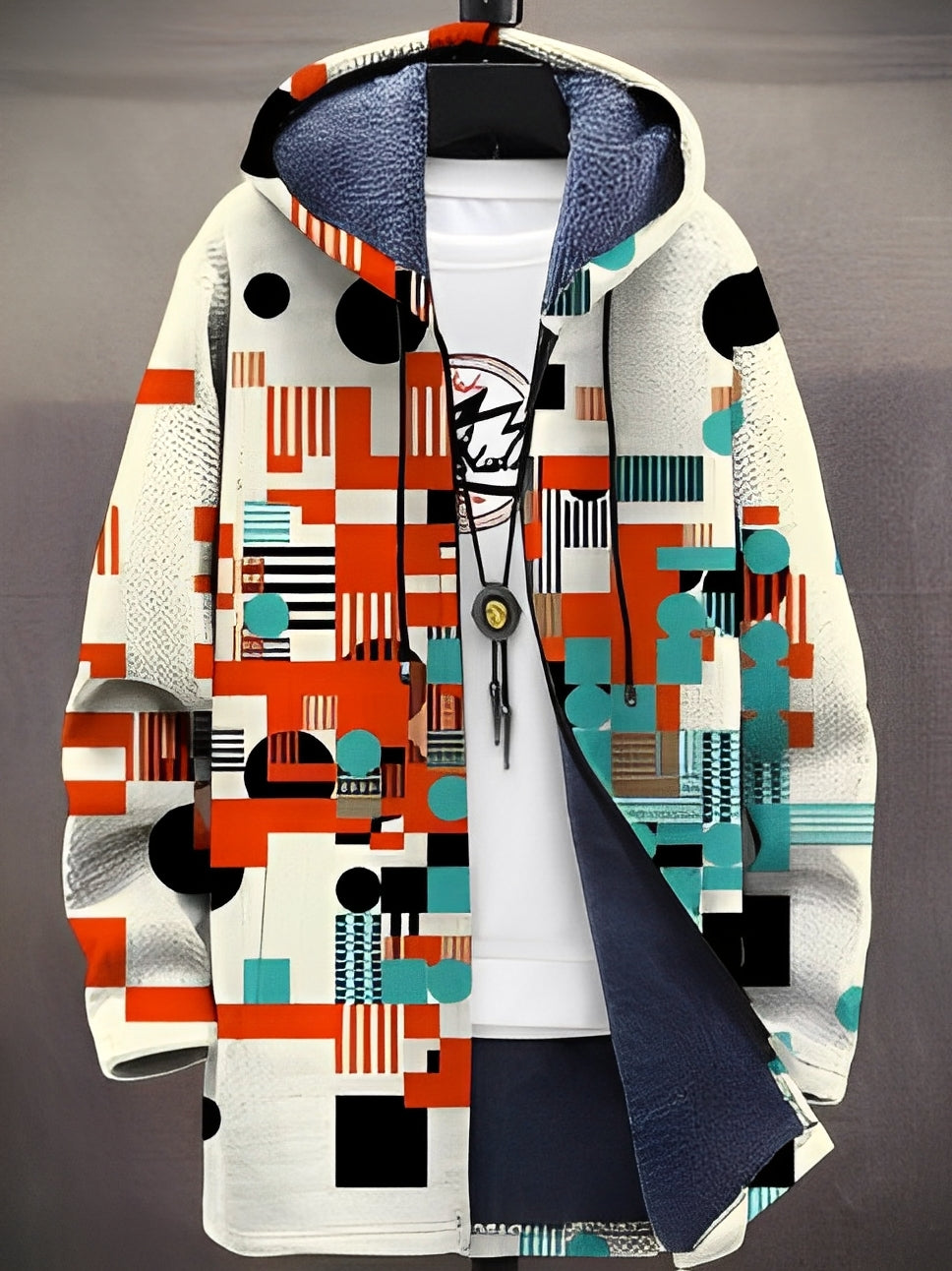 Trenton - Chaqueta moderna con capucha y diseño estampado para hombres