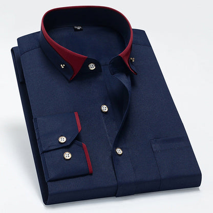 Tanner - Camisa de manga larga con bolsillo para hombres
