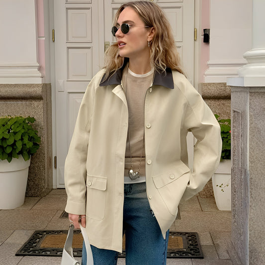 Eireen - Chaqueta de estilo suelto con cuello polo para mujeres