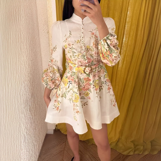 Debra - Vestido corto elegante con botones para mujeres