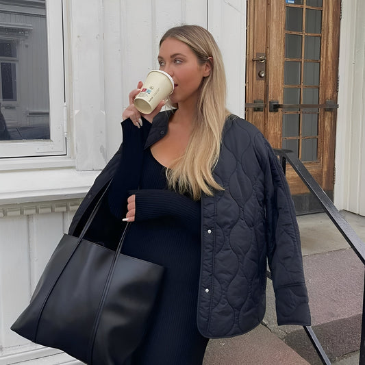 Ariella - Abrigo elegante de un botón con corte amplio para mujer