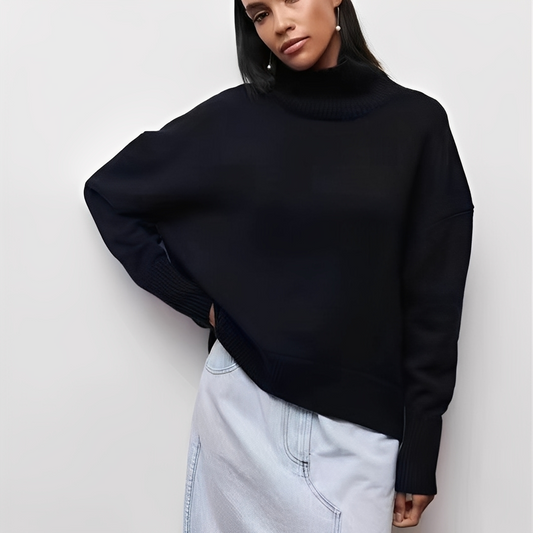 Lucinde - Suéteres oversize de cuello alto para invierno para mujeres