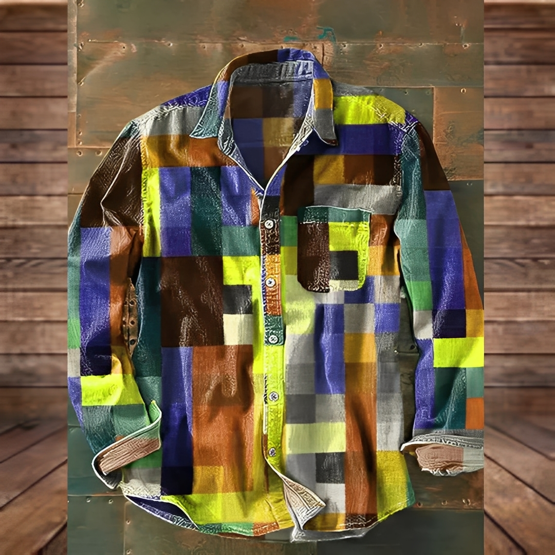 Gontran - Camisa de vestir con bolsillo práctico para hombre