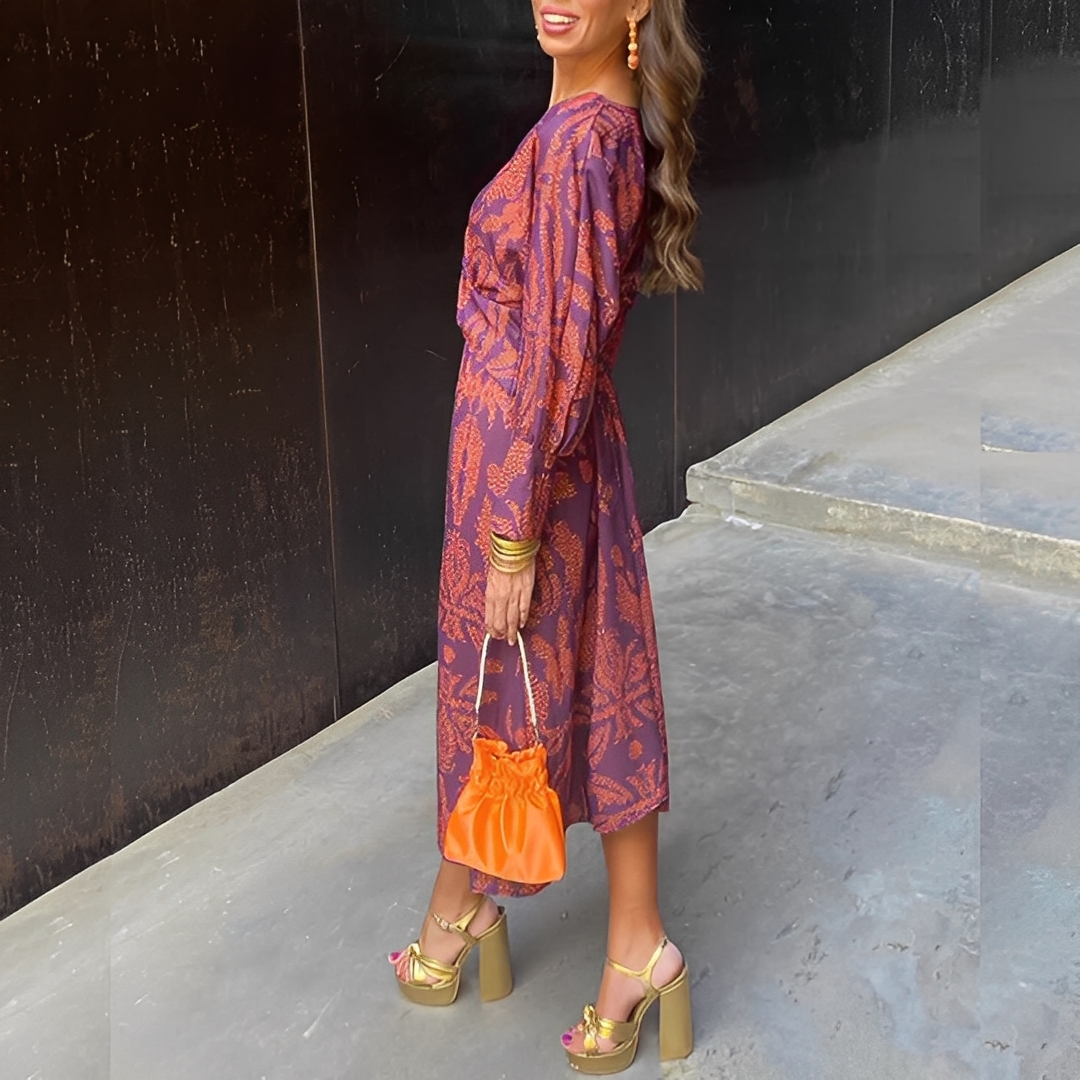 Louna - Vestido estilo elegante con escote en V para mujer