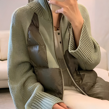 Harley - Chaqueta Parka de Punto Casual con Cremallera para Mujeres