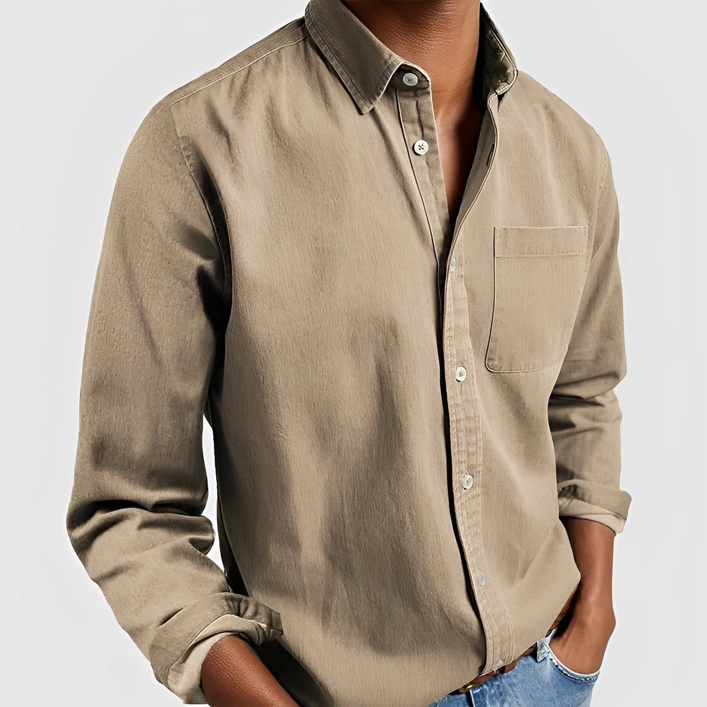 Dillan - Camisa tradicional con botones para hombres