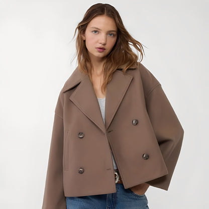 Abegail - Chaqueta corta, holgada y casual para mujeres