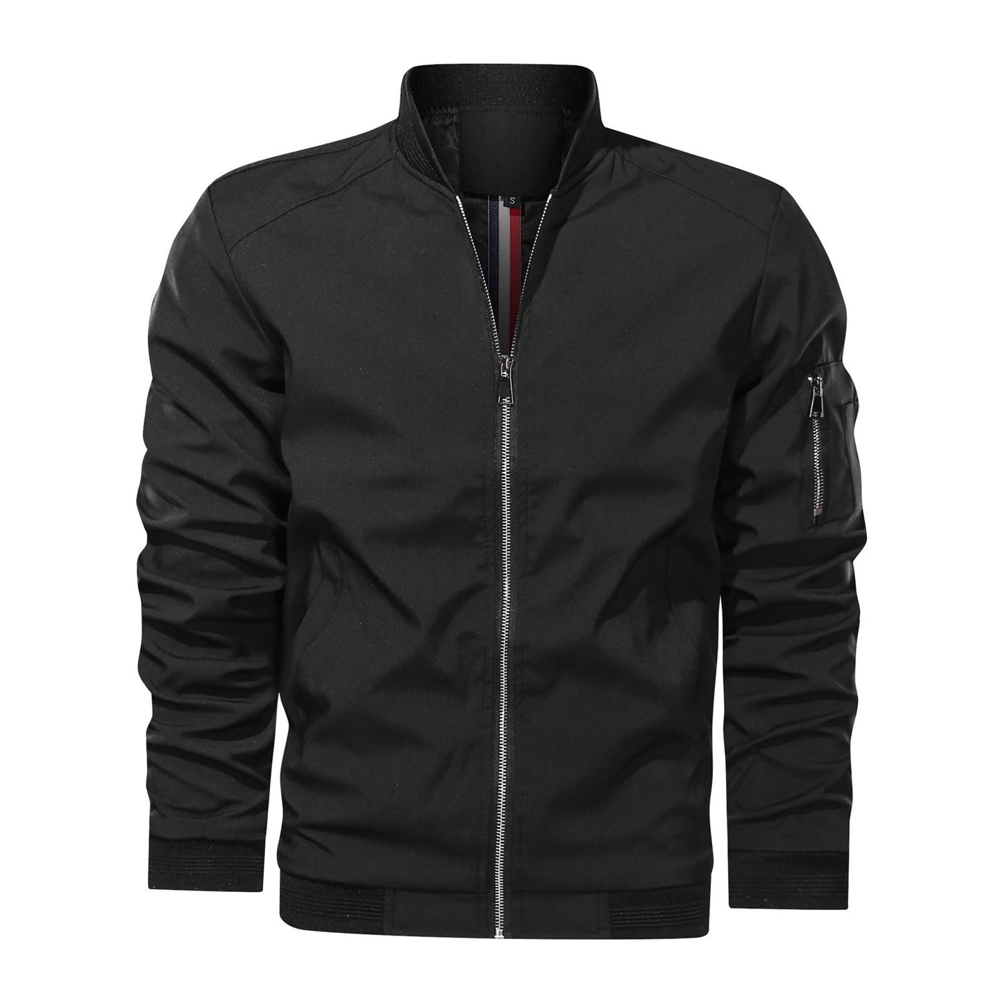 Rufus - Chaqueta bomber casual con cremallera para hombres