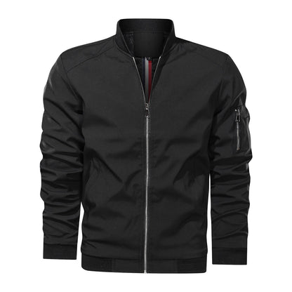 Rufus - Chaqueta bomber casual con cremallera para hombres