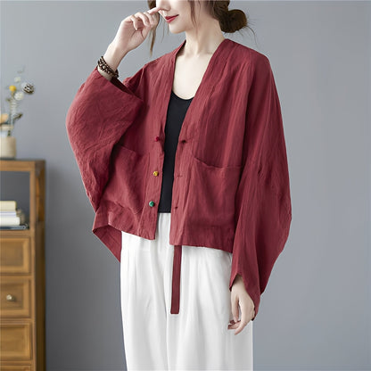 Shelia - Chaqueta corta suelta con bolsillos