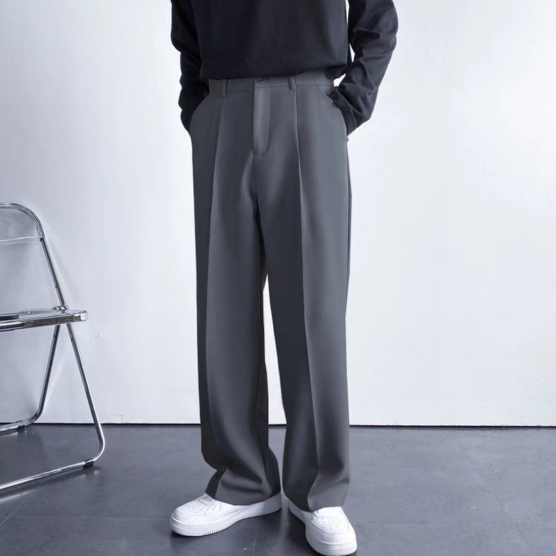 Caleb - Pantalón elegante, corte amplio y recto para hombres