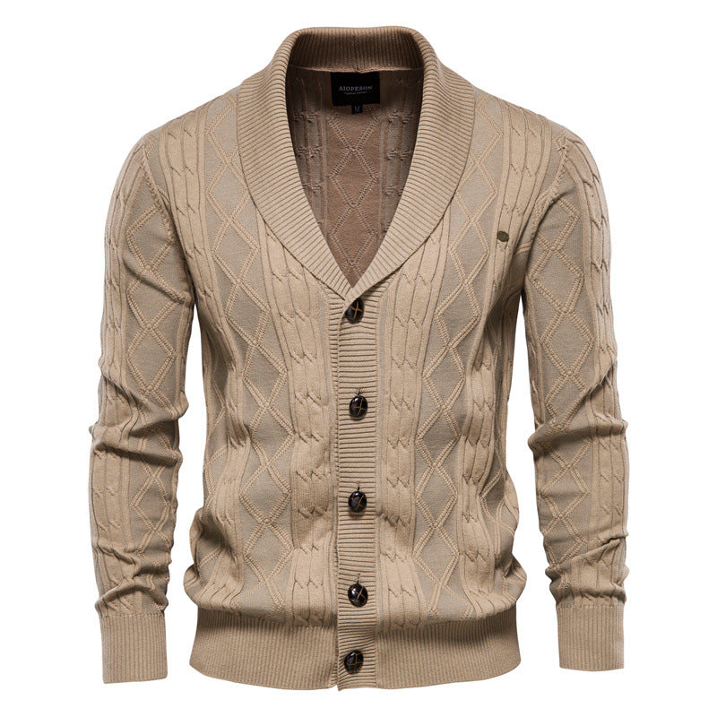 Jamison - Chaqueta moderna de tejido con cuello chal para hombre